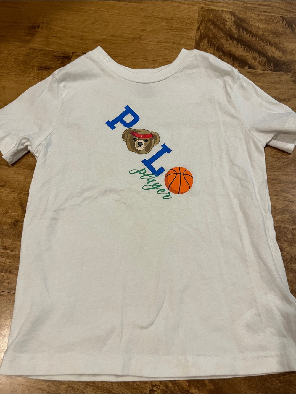 Polo by Ralph Lauren White 'Play' Bear Basketball Tee